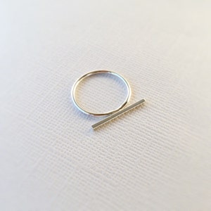 Silver Bar Ring Minimal Sterling Silver Horizontal Line Ring Simple ...
