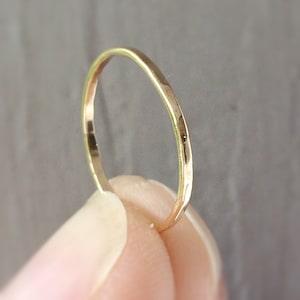 Gold Knuckle Ring ~ Minimal 14k Gold Filled Hammered Stacking Midi Ring ~ Simple Everyday Ring