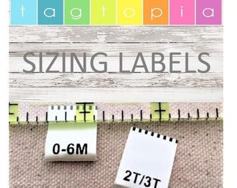 Custom Printed Size Labels: Small Hem Tags for Clothing, Fabric & Garment Care - CPSC Compliant