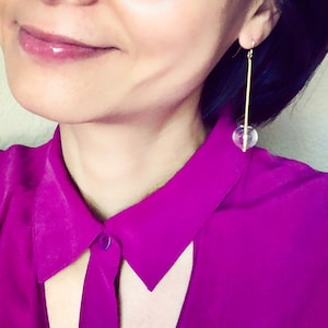 Glass Bubble Earrings, Modern Architectural 14kt Gold Filled Wire