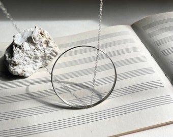 Coltrane's Circle, Circle statement necklace, Sterling silver geometric necklace, Minimal Statement necklace, John Coltrane circle of fifths