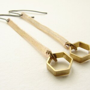 Bee & Honeycomb Geometric Hexagon Drop Earrings For Women - Dangle Prom Party Jewelry Gift - View #10