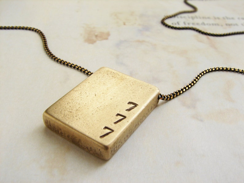 Personalized Square Bar Pendant, Personalized date necklace, square bar necklace, 3D bar pendant, Jewelry Gift for men image 1