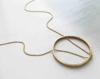 Small Infinity Circle necklace, Woven Chain Circle Pendant Necklace