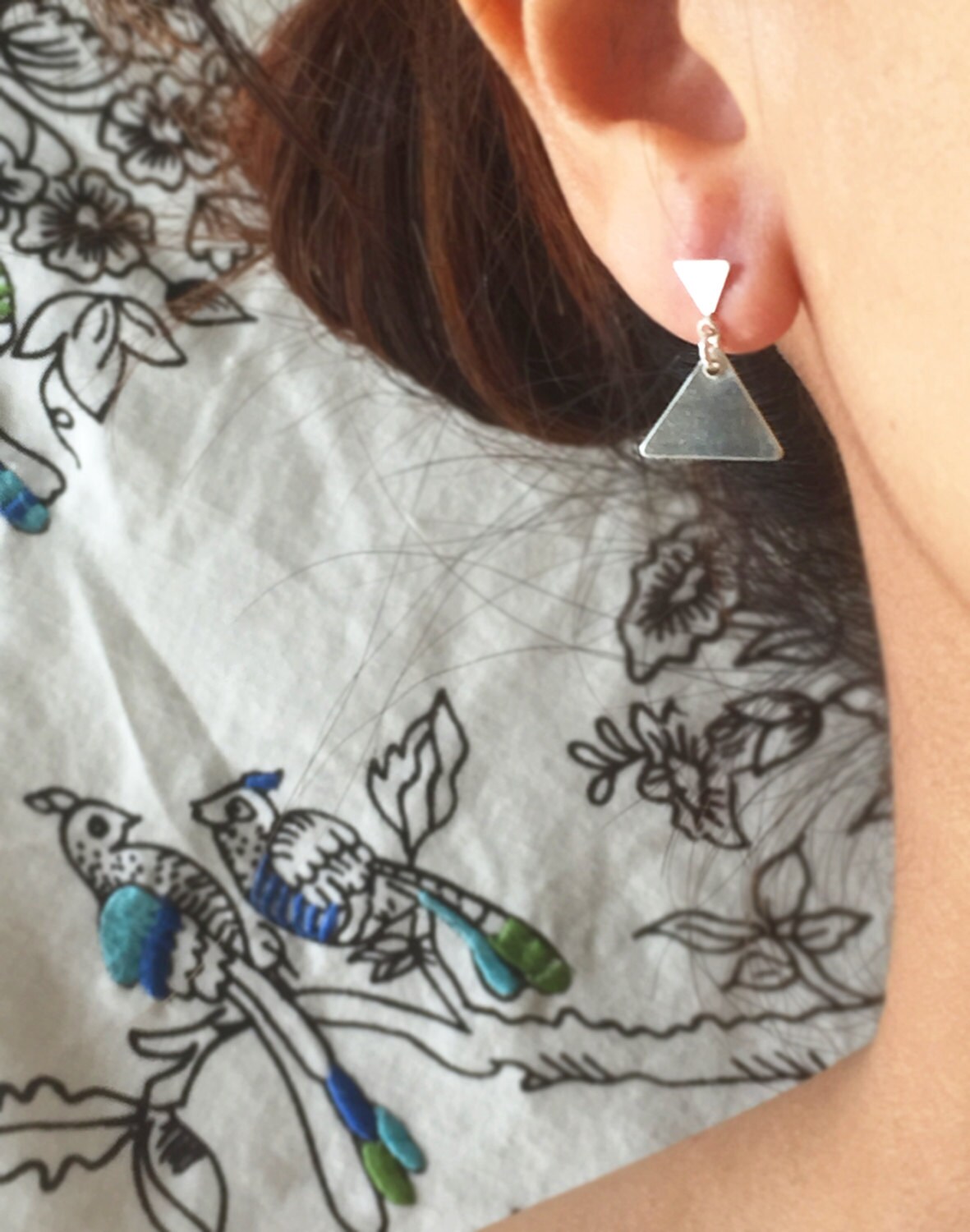 Brand Avenue 925 Silver Triangle Stud Earrings