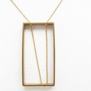 Rectangle Pendant Statement Necklace, Geometric Rectangular Pendant ...