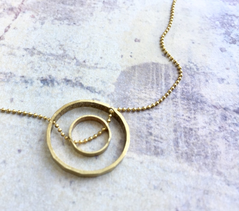 Triangle and Circle Necklace Equilateral Triangle Necklace Etsy