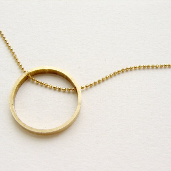 Infinity Circle necklace, infinity jewelry woven chain circle necklace, modern circle necklace, brass jewelry simple everyday necklace