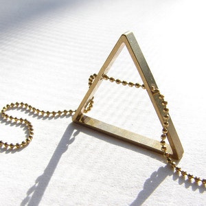 Triangle necklace, Geometric pendant, Triangle pendant necklace, greek Delta NECKLACE, gift for math nerd, minimal modern necklace