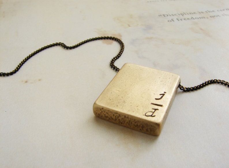 Personalized Square Bar Pendant, Personalized date necklace, square bar necklace, 3D bar pendant, Jewelry Gift for men image 5