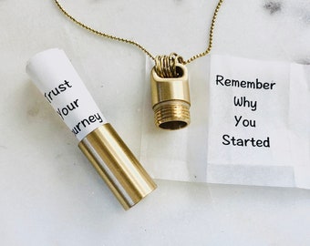Time Capsule Necklace, Small Cylinder Cremation Vial, Valentine's gift, Memorial Urn Necklace, Pill Box Pendant, Valentine's locket gift