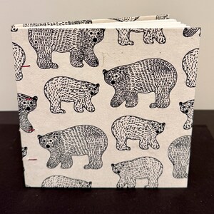Black Bears on a Hand-sewn Journal, 6x6