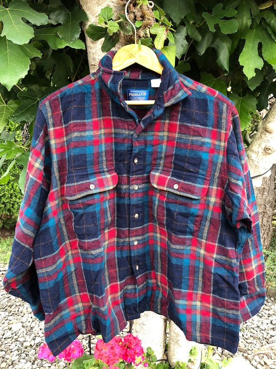 Vintage 90s Pendleton Flannel with Elbow Patches C
