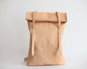 Hand made leather backbag