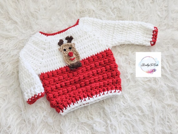 My first Christmas sweater reindeer sweater Holiday baby sweater unisex baby gift winter pullover long sleeve sweater Etsy Polska