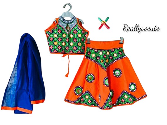 Indian Chaniya Choli, Traditional Indian Dress, Diwali Indian Girls Wear,  Ethnic Kids Wear,lehanga Choli Set, Diwali Ethnic Set 