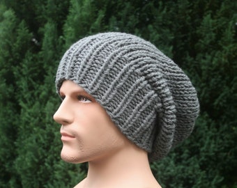 Men's Slouchy Beanie hat Women's Slouchy Beanie hat Chunky knit winter hat 17 COLOUR CHOICES Unisex hat Hand knitted hat Knit accessories