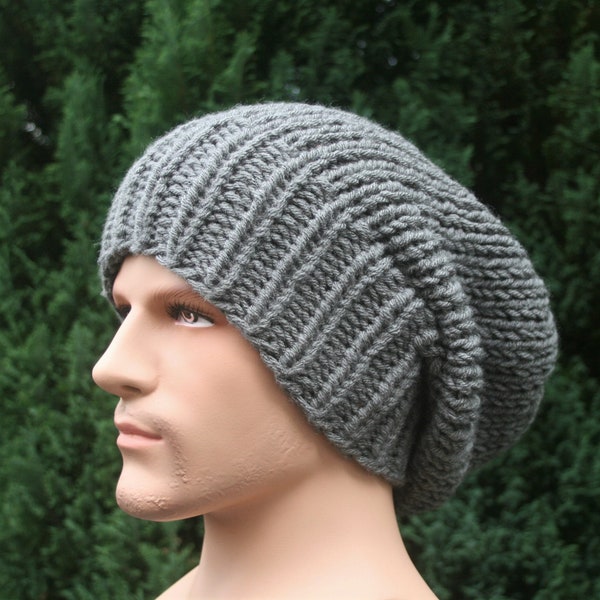 Chapeau Slouchy Beanie homme Chapeau Slouchy Beanie femme Chapeau d’hiver en tricot Chunky 17 CHOIX DE COULEURS Chapeau unisexe Chapeau tricoté à la main Accessoires tricotés