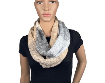 Women's knitted infinity scarf Alpaca scarf LIGHTWEIGHT knit scarf Office scarf Circle scarf Loose fit scarf Knitted cowl Knit accessories