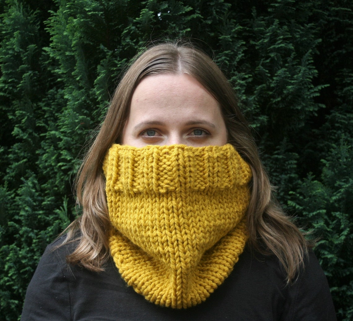 Knitted Snood Neckwarmer Face mask 17 COLOUR CHOICES Etsy