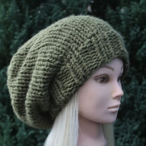 Men&#39;s Slouchy Beanie hat Women&#39;s Slouchy Beanie hat Chunky knit winter hat 17 COLOUR CHOICES Unisex hat Hand knitted hat Knit accessories