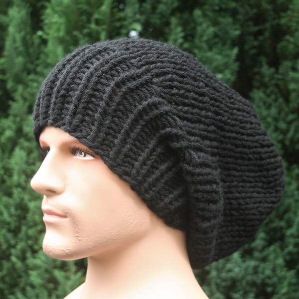 Herren Slouchy Beanie Hut Damen Slouchy Beanie Hut Grobstrick Wintermütze 17 COLOR CHOICES Unisex Hut Handgestrickte Mütze Stricken Zubehör