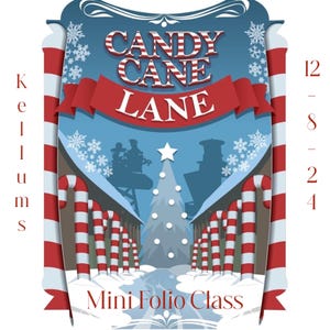 Candy Cane Lane trifold mini album class, Mini album kits, Paper crafting class and kit