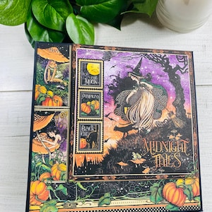 Completed Halloween mini album, Designer Halloween album, Halloween keepsake album