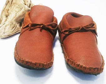 Men's Leather Moccasins - Minimalist Festival Grounding Shoes - Gift for him - Men's summer leather shoes - Handmade