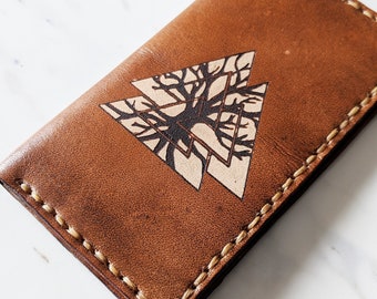 Valknut Tree of Life Leather wallet - Viking Men's Leather wallet - Personalized wallet - Minimalist wallet - Unique gift for him - Handmade