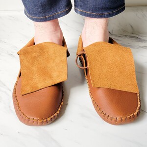 Men's Leather Moccasins - Minimalist Festival Grounding Shoes - Gift for him - Men's summer leather shoes - Handmade