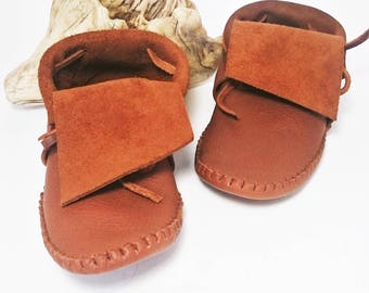 Men's Brown Moccasins - Minimalist Grounding Shoes - Gift for him - Men's summer leather shoes - Handmade