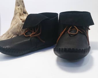 Men's Leather Moccasins - Minimalist Festival Grounding Shoes - Gift for him - Men's summer leather shoes - Handmade