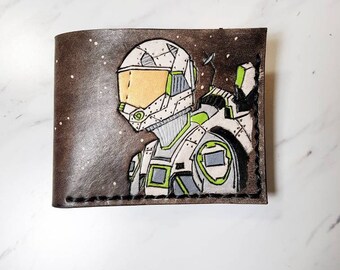 Spaceman Leather wallet - Men's Leather wallet - Personalized wallet - Bifold wallet - Unique gift for him - Groomsmen gift Astronaut wallet