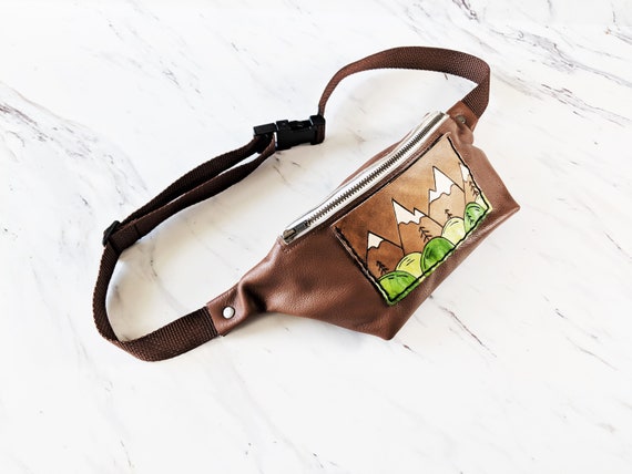 Leather Mountain Fanny Pack Custom Personalized Hip Pack Leather Belt Bag Leather Bum Bag Festival Fanny Pack Handmade Etsy Canada
