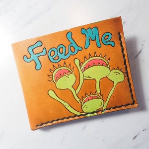 Venus Fly trap wallet - Men's Leather wallet - Personalized wallet - Bifold wallet - Unique gift for him - Groomsmen gift - Handmade