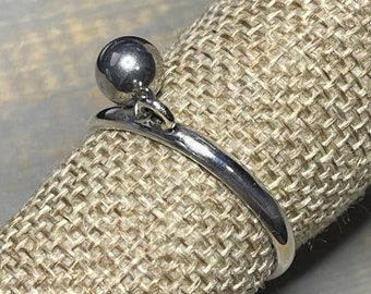 Custom Made to Order Toe Ring Big Toe Toe Ring With Ball Drop Charm Sterling Silver and Stainless Steel