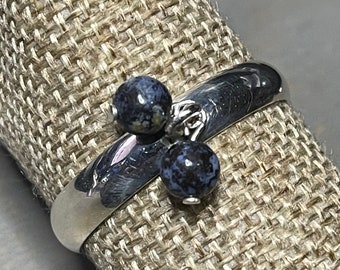 Custom Made to Order Toe Ring Big Toe Toe Ring With Two Magic Agate 6.5mm Charm Beads