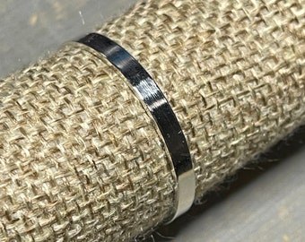 Sterling Silver 3mm wide 0.95mm Thick Toe Ring Rectangular Profile Big toe toe ring Custom Made to Order fitted. Sizes from US 4 to US 24.