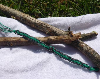 Custom Made Green/Gray, Green/Beige Hemp bracelets and anklets with Beads