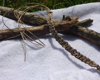 Custom made earth tone/beige hemp bracelet and anklet with beads