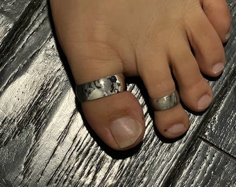 Big Toe Toe Ring Sterling Silver 10.4mm Wide Chunky Thick Toe ring voor de Big Toe Fitted Maat 16 tot 24 US