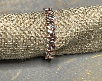 Custom Made to Order Big Toe Toe Ring Copper Aluminum Twisted Wire Fitted Sizes 14 to 24 US Polished High Polish