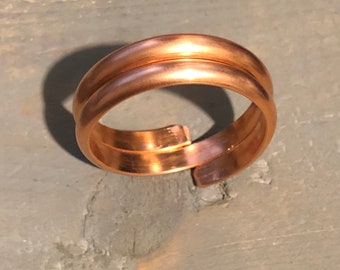 Custom Made Chunky Thick 99.9% Copper Coil Spiral Big Toe Toe Ring Sizes 16 to 24 adjustable
