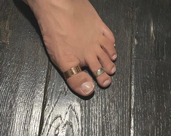Fully Custom Made Big Toe Toe Ring Copper Chunky Big Toe 7.5mm, 10mm or 12.5mm wide and 1 mm thick sizes US 16 to 24 Fitted or Adjustable