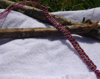 Hot Pink and Natural Hemp Bracelet or Anklet Made to Order