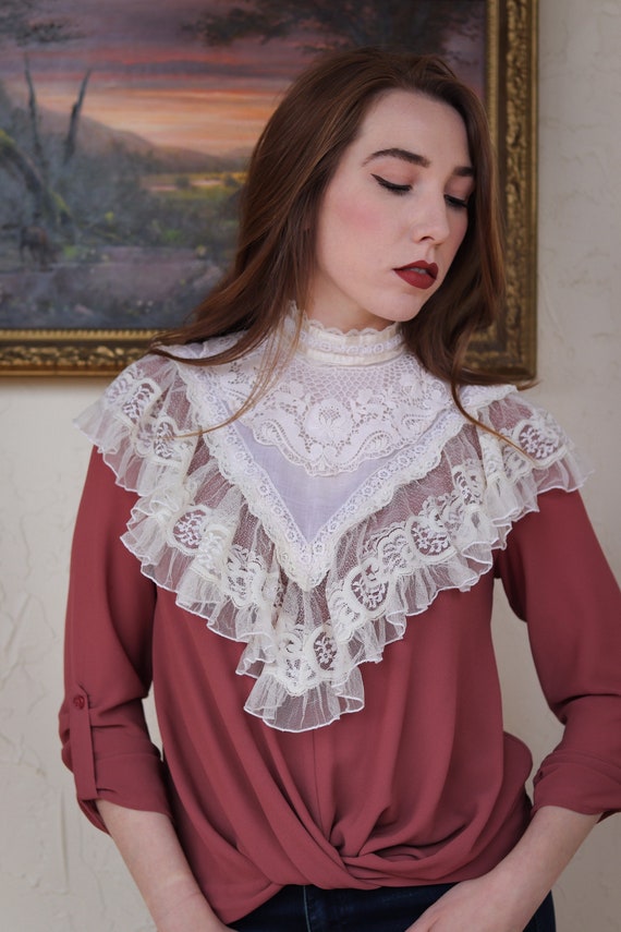 Vintage Cotton Lace Gunny Collar | Victorian High