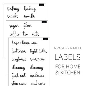 Pantry Organization Labels, Home Organization Labels, Instant Download Printable