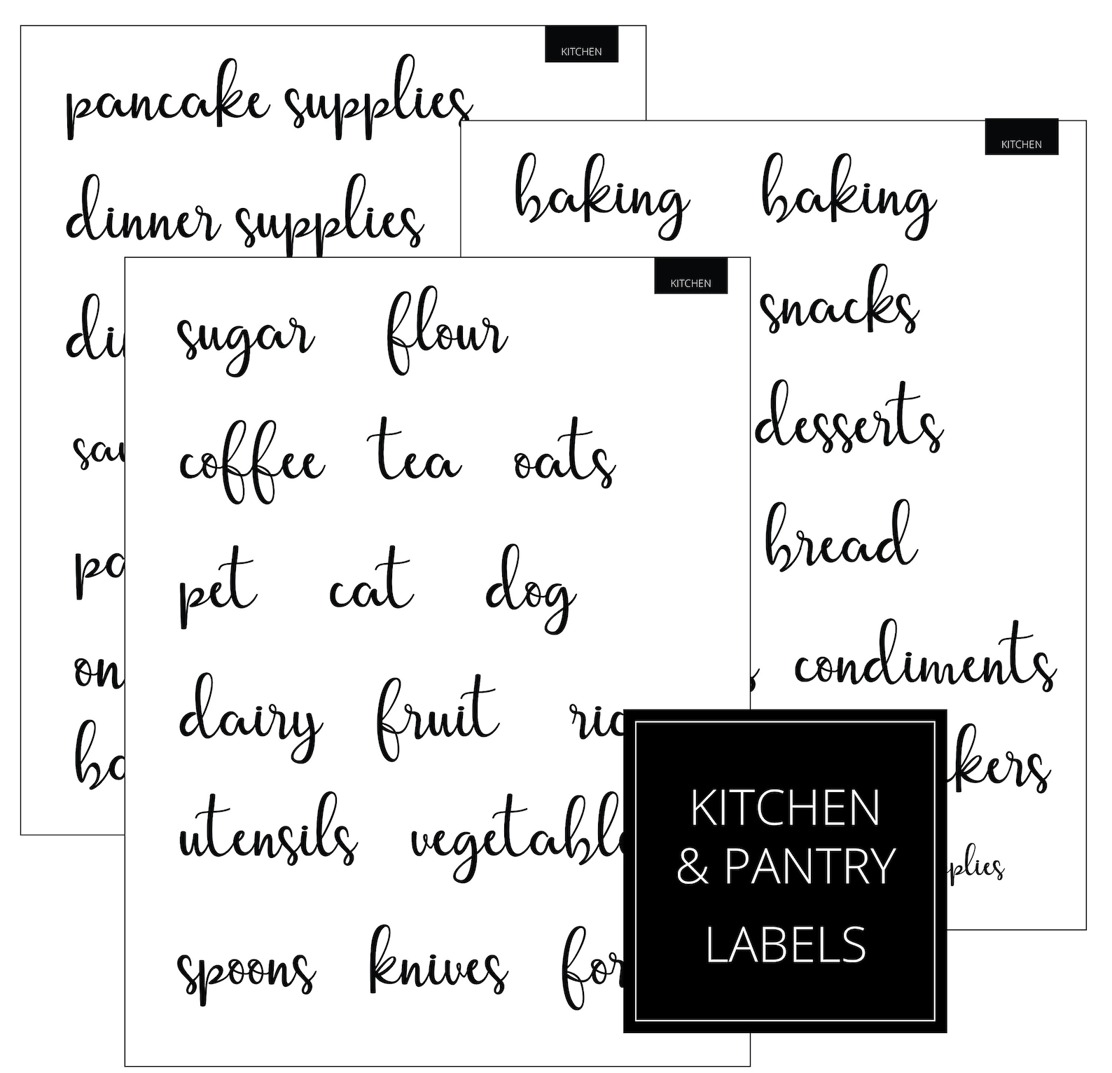 Pantry Organization Labels, Home Organization Labels, Instant Download