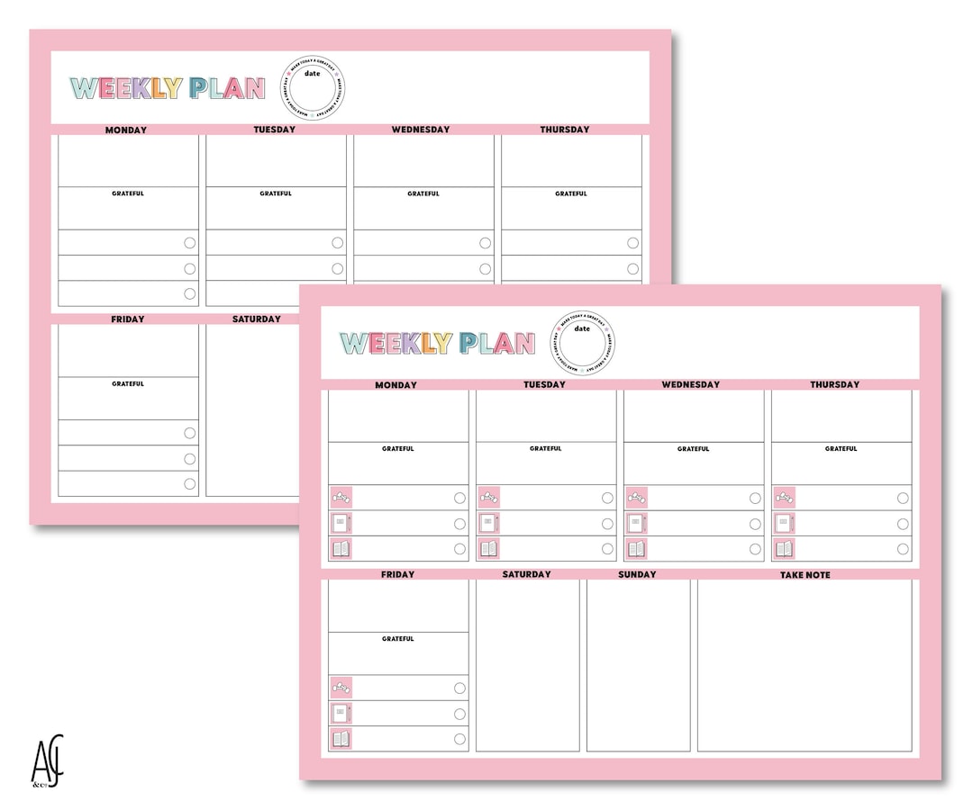 weekly-plan-page-student-planner-parent-plan-page-back-to-school-etsy